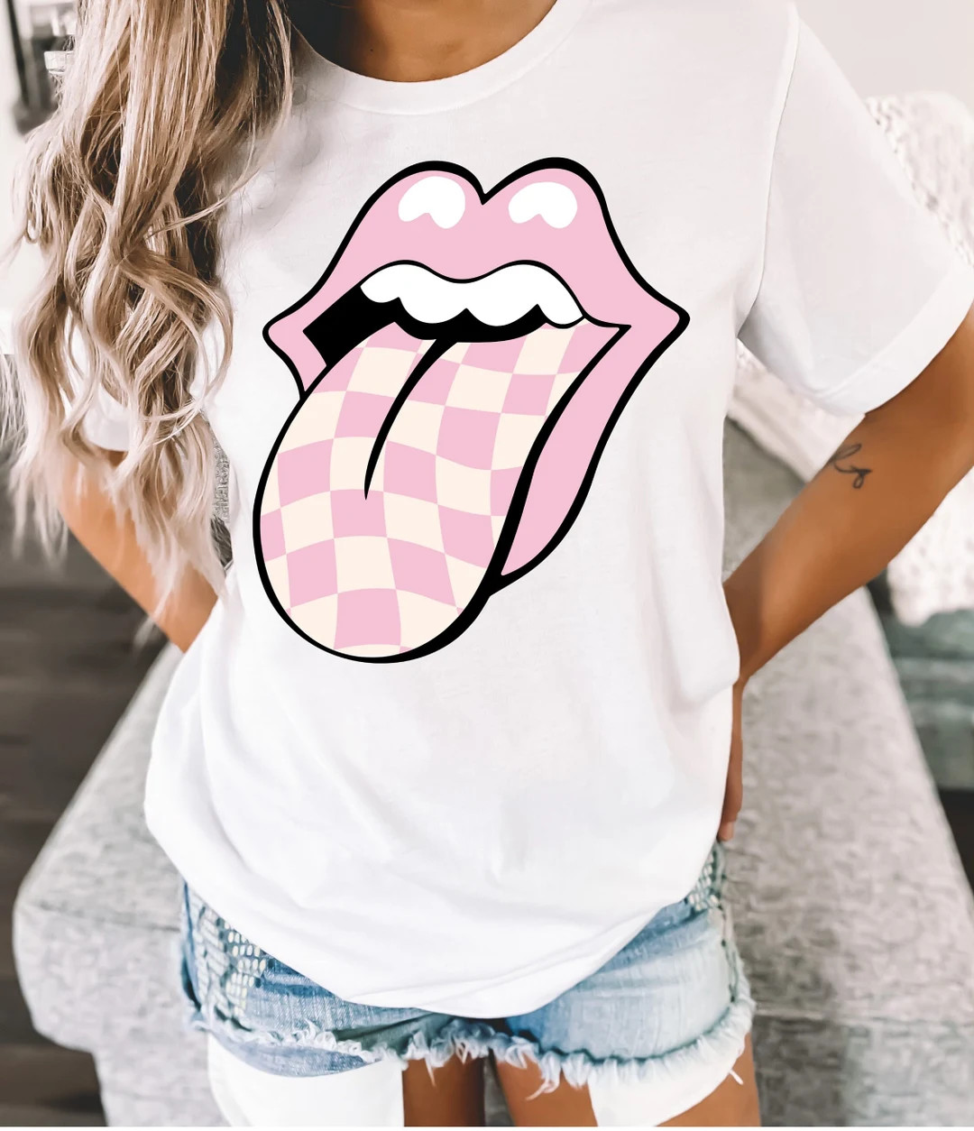 Rolling Stones Checkered Tee | Etsy (US)
