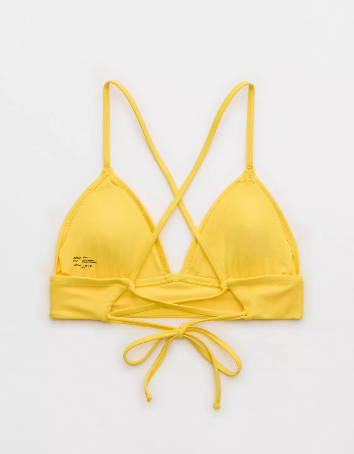 Aerie Lace Up Longline Triangle Bikini Top | Aerie