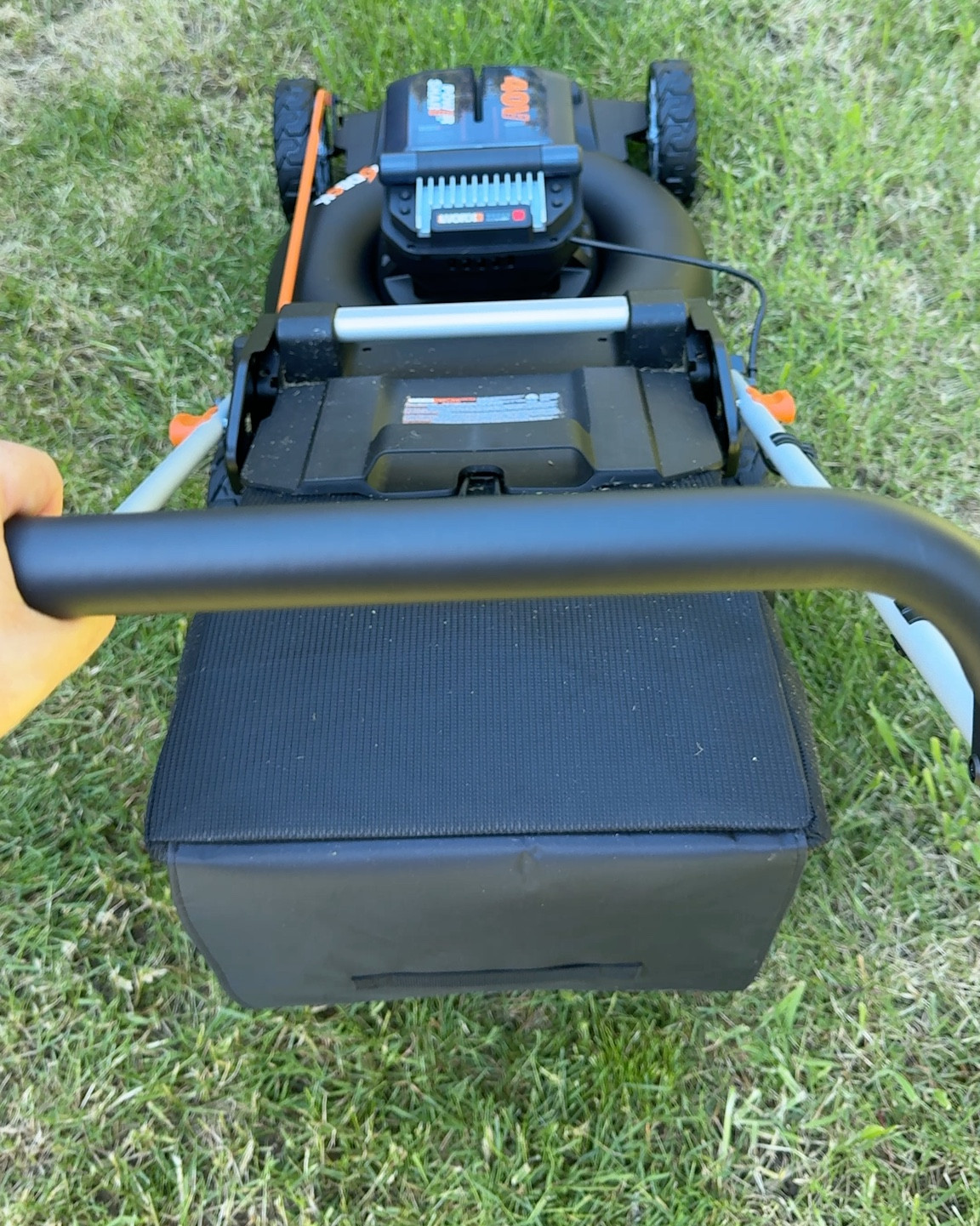 Worx nitro rechargeable lawnmower works great. It is much quieter compared to gas and a lot less vibration. 

#LTKVideo #LTKHome #LTKU