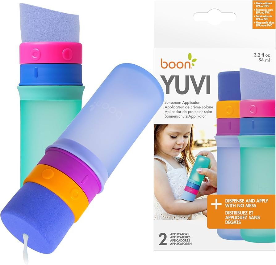 Boon Yuvi Sunscreen Applicator for Kids - Refillable and Spill Proof Kids Sunscreen Brush with So... | Amazon (US)