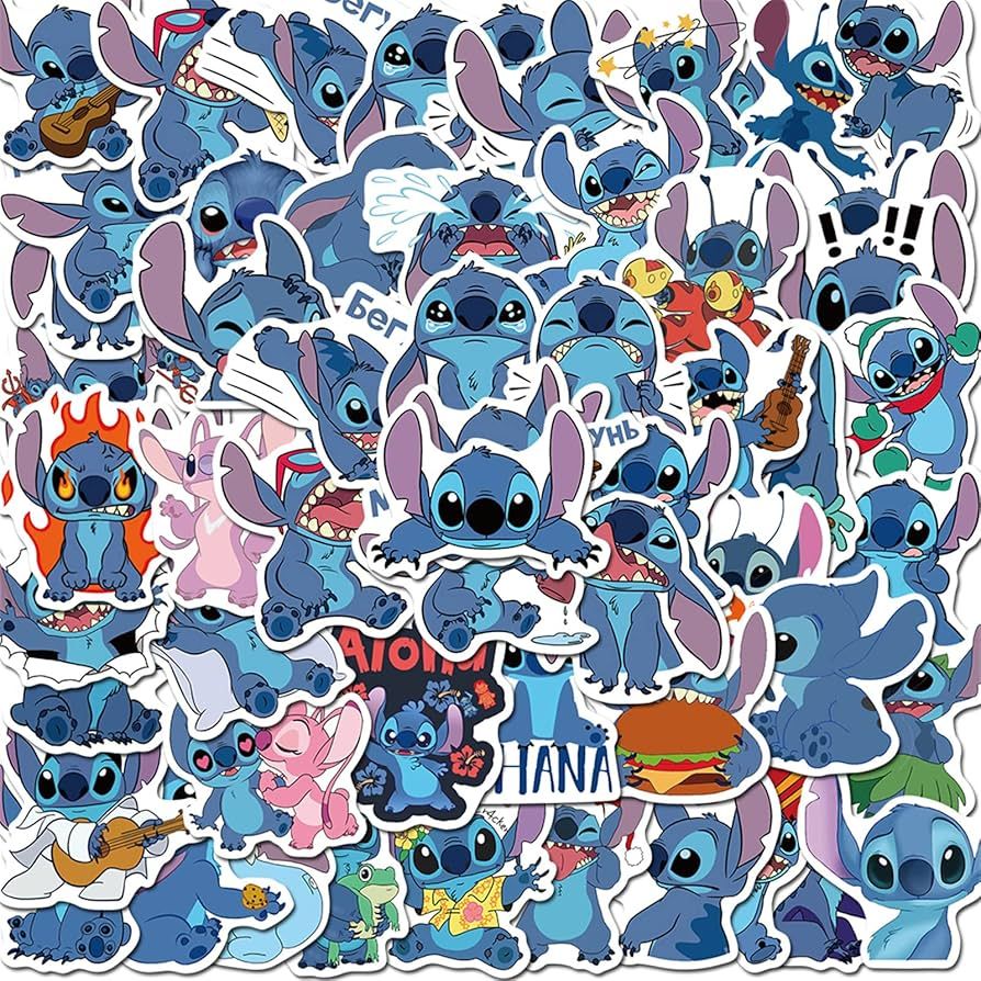 50Pcs Lilo & Stitch Stickers Waterproof Vinyl Stickers for Water Bottle Luggage Bike Car Decals (... | Amazon (US)