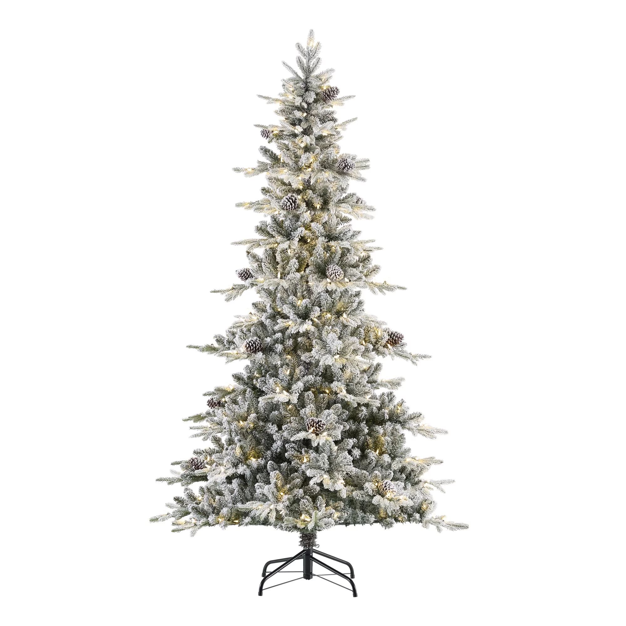 Holiday Time 7.5-Foot Pre-Lit Artificial Flocked Sierra Christmas Tree | Walmart (US)