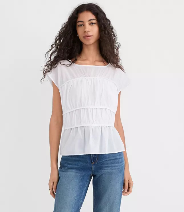 Ruched Wedge Top | LOFT