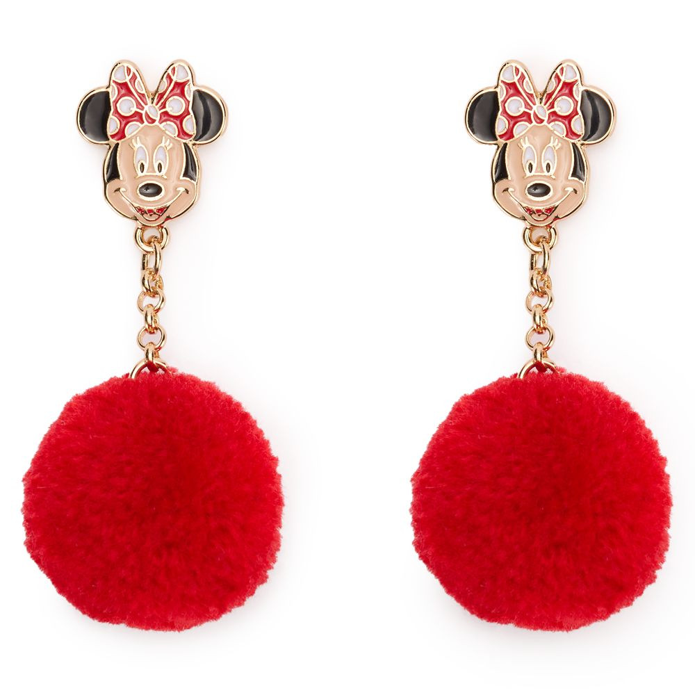 Minnie Mouse Pom Pom Earrings | Disney Store