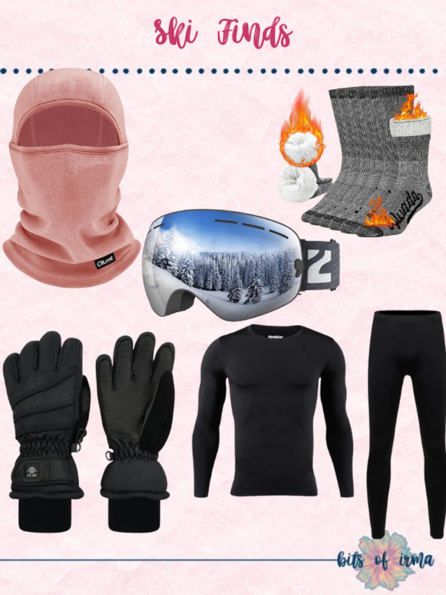 Ski Outfit Ideas | Anti-Fog Ski Goggles | Heated Socks | Ear Muffs | Knit Beanie with Pom | Touchscreen-Compatible Ski Gloves | Thermal Base Layer Top and Bottom | Printed Ski Suit | Sleek Ski Helmet | Insulated Snow Boots | Chic ski Outfits | Ski basics | ski gear |  ski essentials | what to wear to ski | winter outfits |  winter travel | what to pack for ski trip | what to wear on a ski 

#LTKTravel #LTKActive #LTKSeasonal