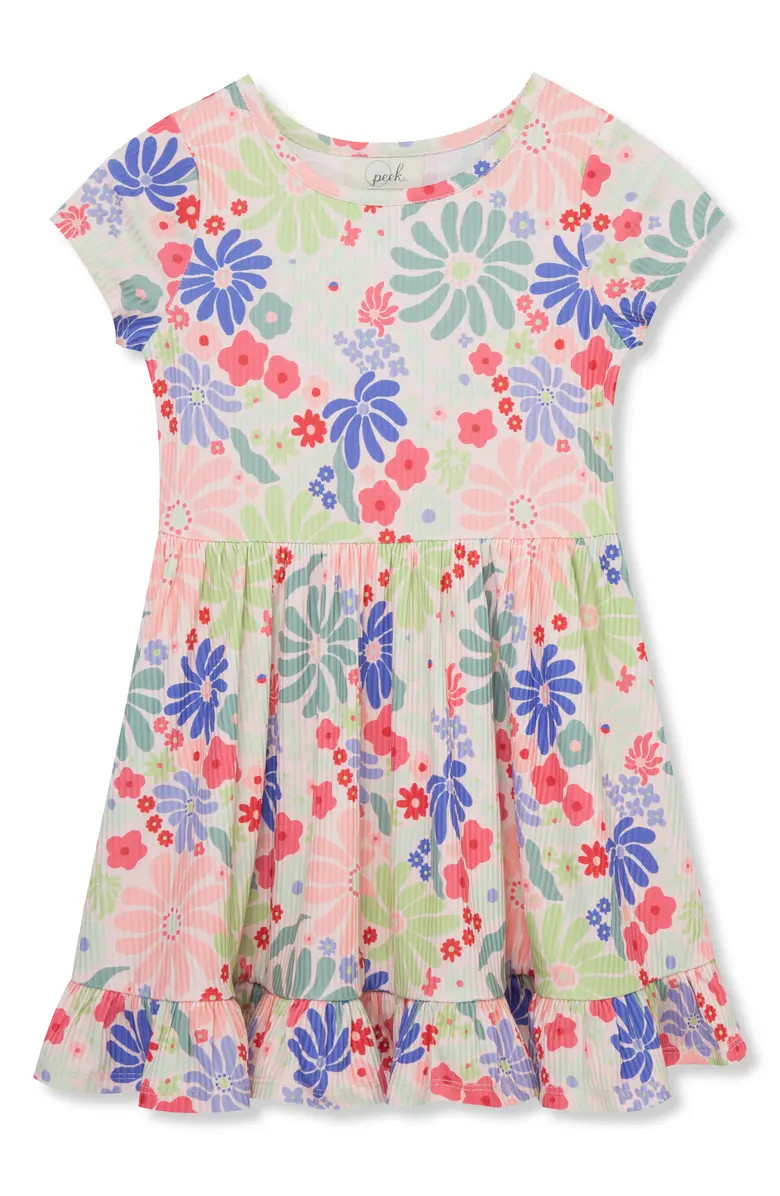 Peek Aren't You Curious Kids' Floral Print Flounce Hem Dress | Nordstrom | Nordstrom