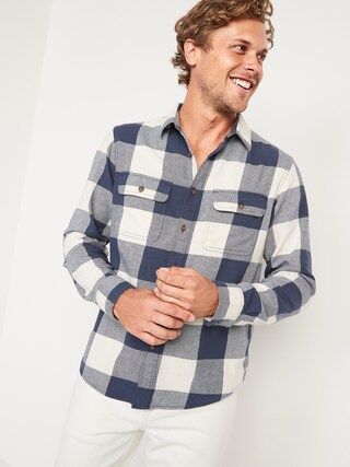 Regular-Fit Patterned Flannel Shirt for Men | Old Navy (US)