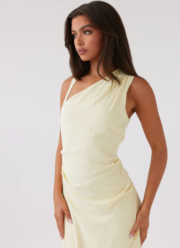 Daffodil Charm Linen Maxi Dress - Sunflower Yellow | Peppermayo (Global)