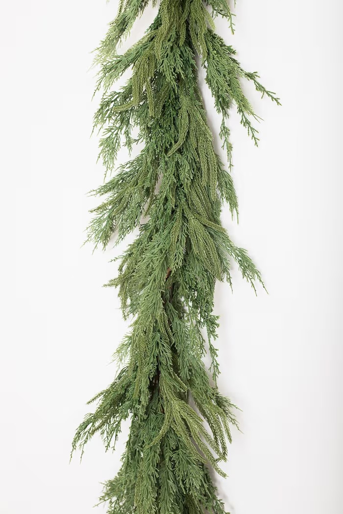 Lavish Norfolk Pine, Juniper, Cypress Mixed Garland - Lush Artificial Christmas Greenery for Holi... | Amazon (US)