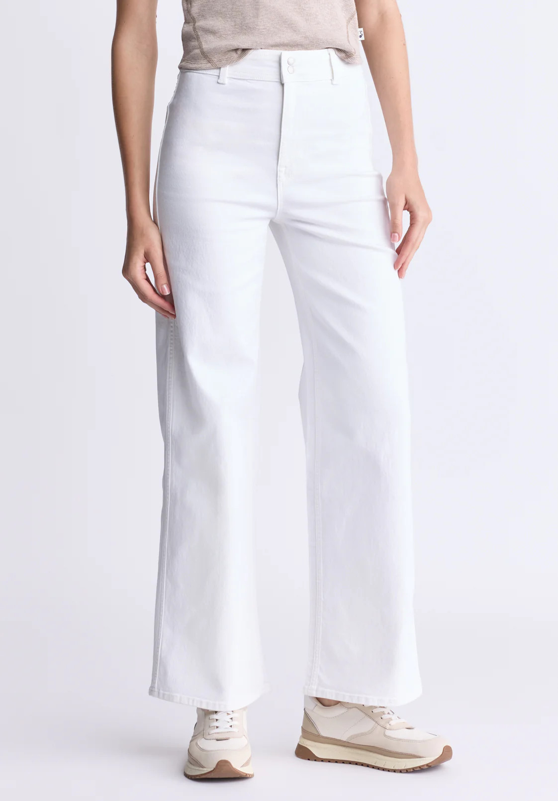 High Rise Wide Leg Adele Women's Soft Wash Jeans, White - BL16012 | Buffalo David Bitton