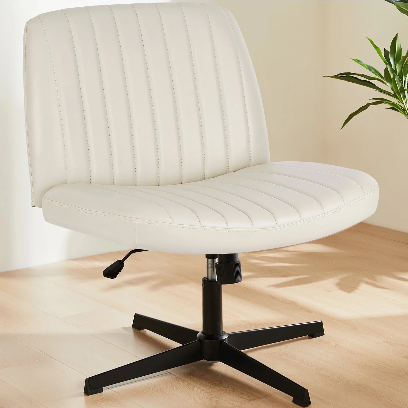 Office Chair Armless Criss Cross Legged Chair No Wheels, Comfy Home Office Desk Chairs, Adjustabl... | Walmart (US)