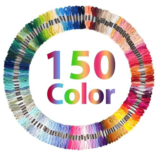 150 Color Skeins Rainbow Color Embroidery Floss，Cross Stitch Threads, Bracelet Yarn, Craft Floss | Amazon (US)