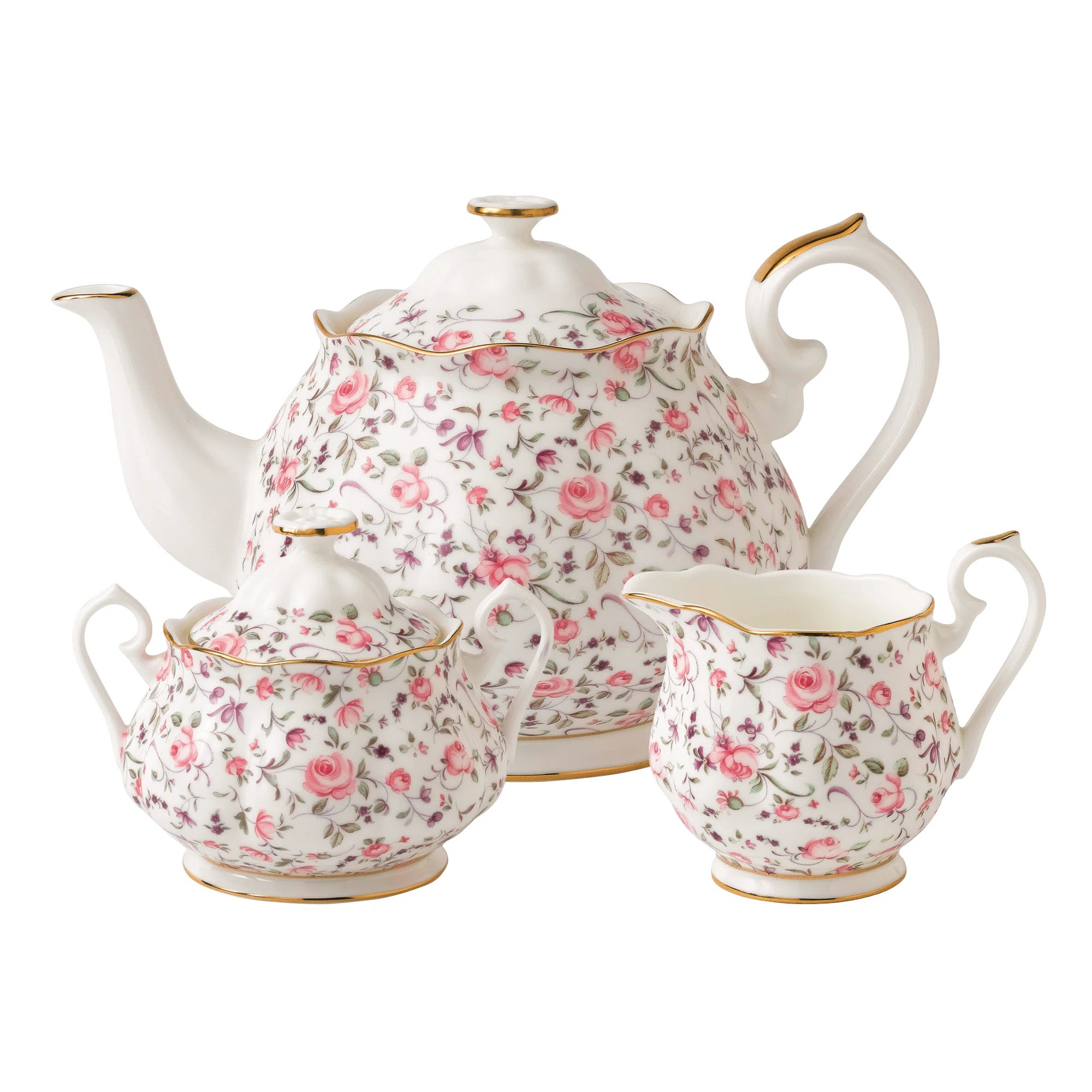Royal Albert Rose Confetti 3 Piece Teapot Set | Wayfair North America