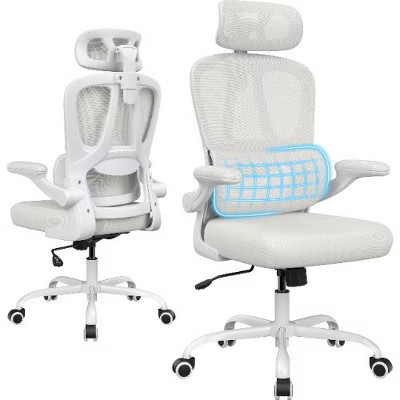 TUYOHW Ergonomic Home Office Desk Chair, Mesh Office Chair with Headrest and Lumbar Support, High Back Computer Chair Swivel Office Chair, Beige | Target