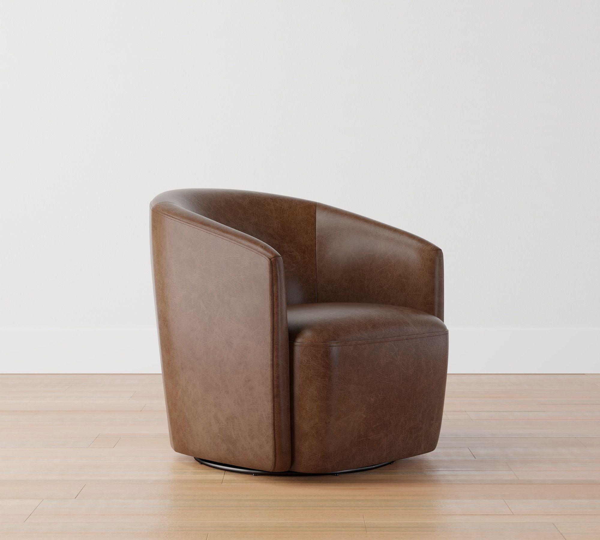 Preston Leather Swivel Chair | Pottery Barn CA