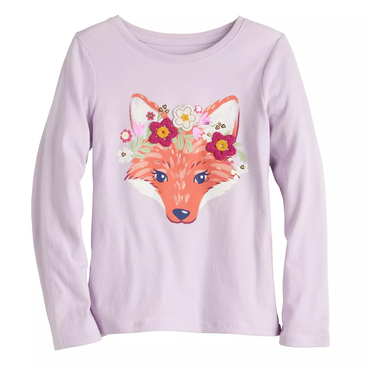 Girls 4-12 Jumping Beans® Long Sleeve Textured Graphic Tee | Kohl's