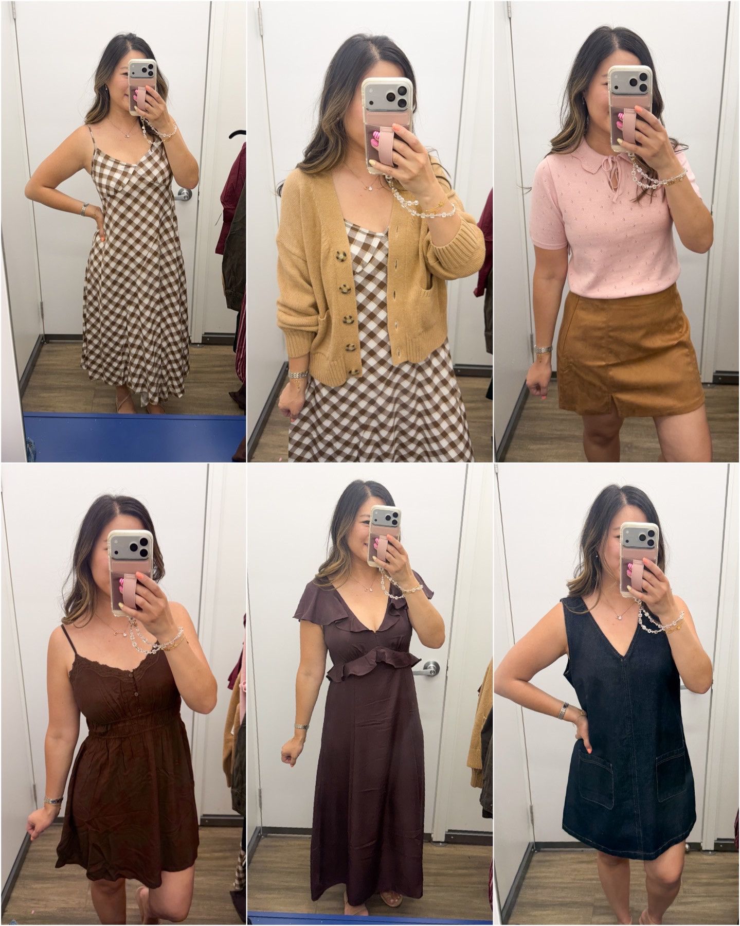 Old navy try on // summer to fall transition 

Gingham Dress: Small
Cardigan: Large
Pink Sweater: Small
Suede Skirt: Medium
Brown Lace Dress: Medium
Ruffle Dress: Small
Denim Dress: Medium

#LTKootd #LTKOver40 #LTKPetite
