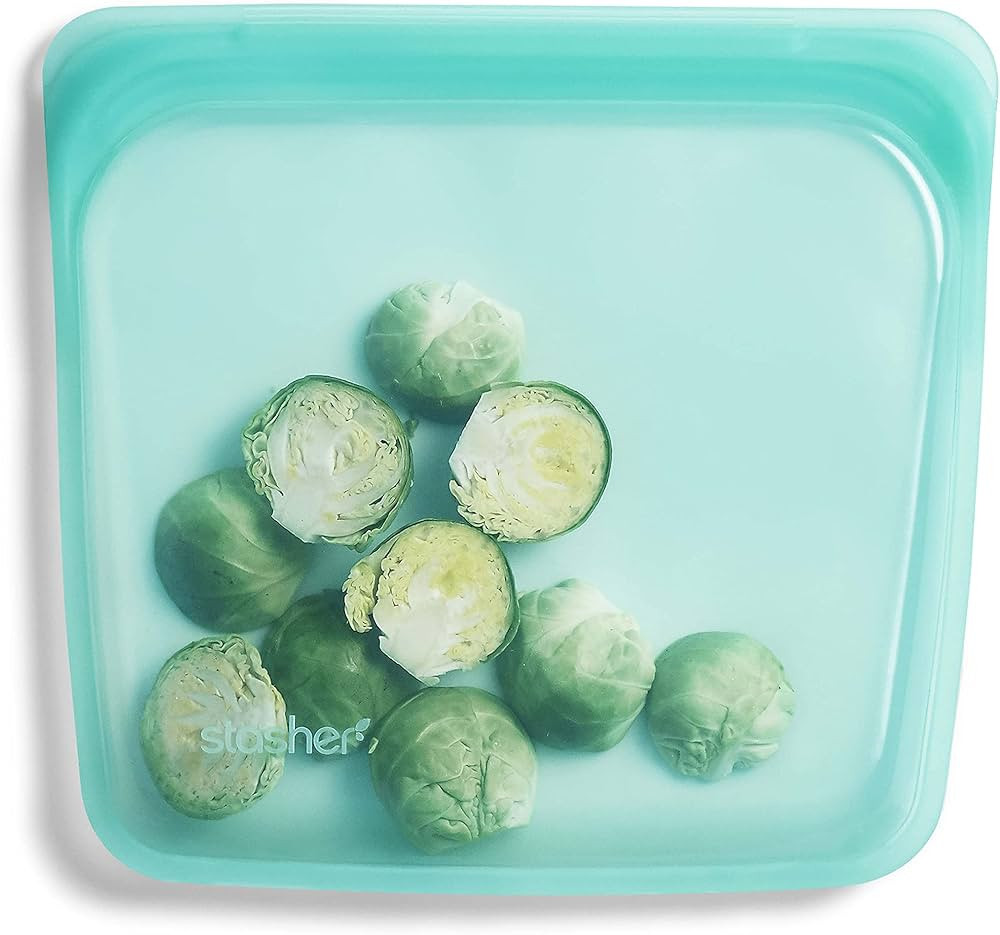 Stasher Silicone Reusable Storage Bag, Sandwich (Aqua) | Food Meal Prep Storage Container | Lunch... | Amazon (US)
