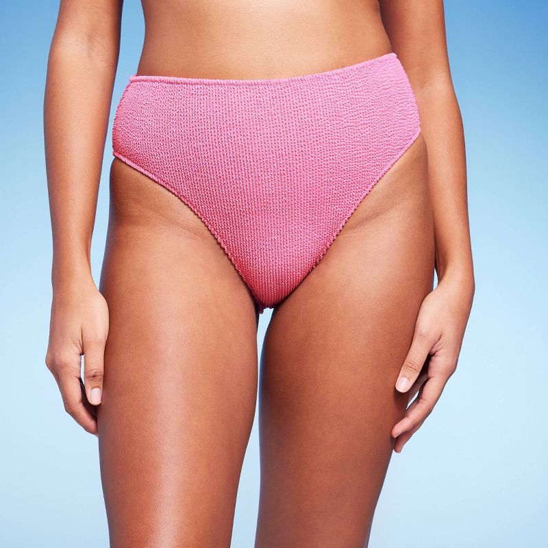 Women's Pucker High Waist Cheeky Bikini Bottom - Shade & Shore™ | Target