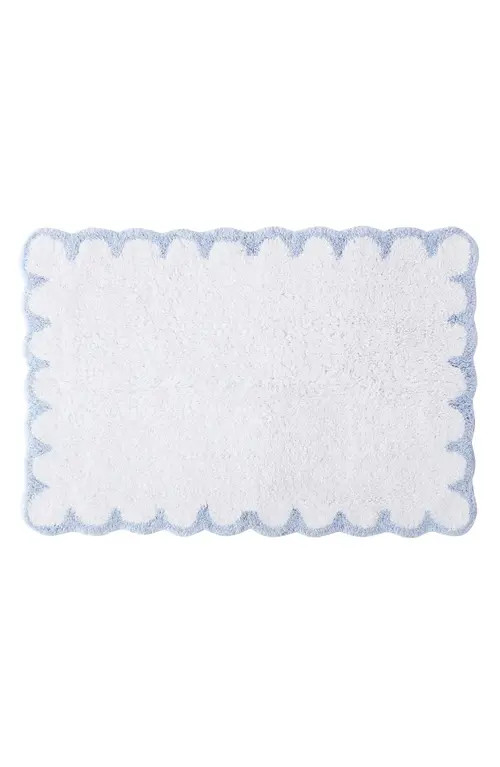 Peri Home Scallop Detail Cotton Bath Mat in Blue at Nordstrom | Nordstrom