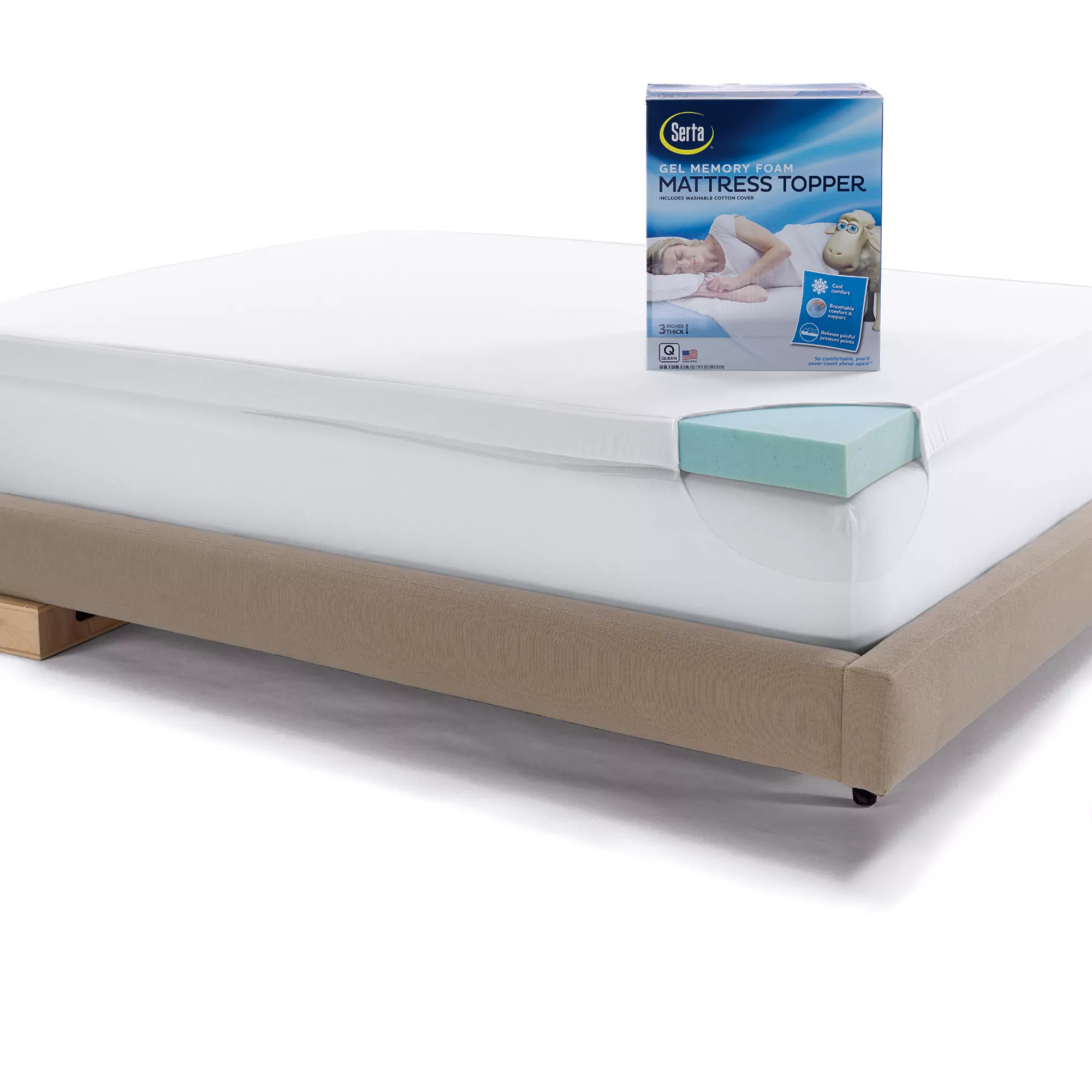 Serta® 3-inch Deep-Pocket Gel Memory Foam Mattress Topper | Kohl's