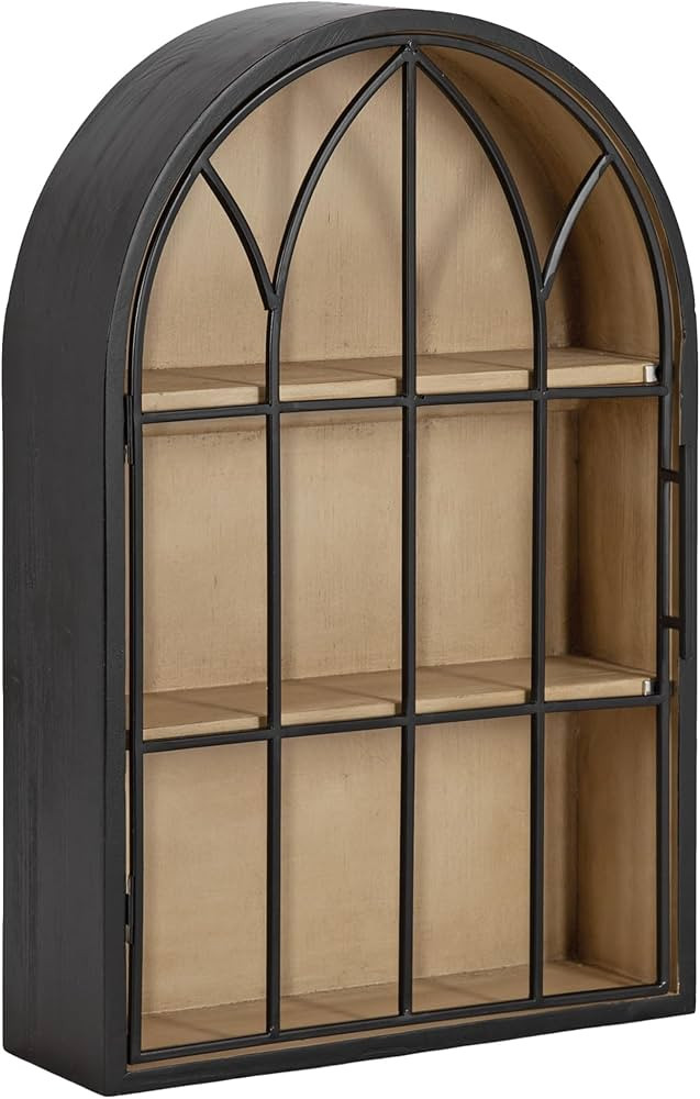 Kate and Laurel Megara Decorative Wooden Hanging Arched Wall Cabinet with Door for Open Storage; ... | Amazon (US)