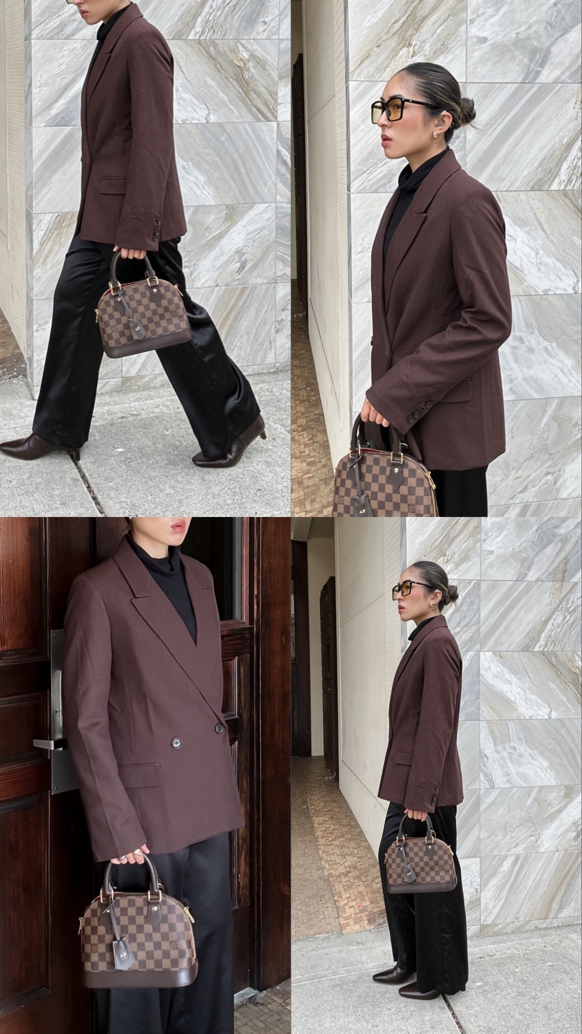 pov you’re a fall girlie who makes BROWN your entire personality ☕️ 🧸✨ assembling a classic espresso blazer from @bananarepublicfactory this weekend and pairing them with my beloved kitten heel booties out on my coffee date! Who else is brown-obsessed? 🧸🤎

Outfit details: 👇🏻
🤍 blazer: @bananarepublicfactory 
🤍 trousers: @avenue.montaigne 
🤍 booties: @madewell 
🤍 Bag: @louisvuitton 
🤍 sunnies: @blueelephant.co 
🤍 accessories: @hm 

🔗 Outfit specifics linked in bio → LTK @amandacapsulewardrobe
⸻

#brownoutfit #transitionaloutfits #minimalstyledaily #capsuleclosetstyle #falloutfitinspo #quietluxurystyle #pinterestaesthetics
