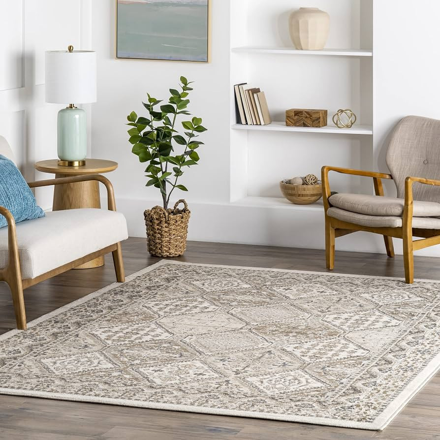 nuLOOM Becca Traditional Tiled Area Rug, 9x12, Beige | Amazon (US)
