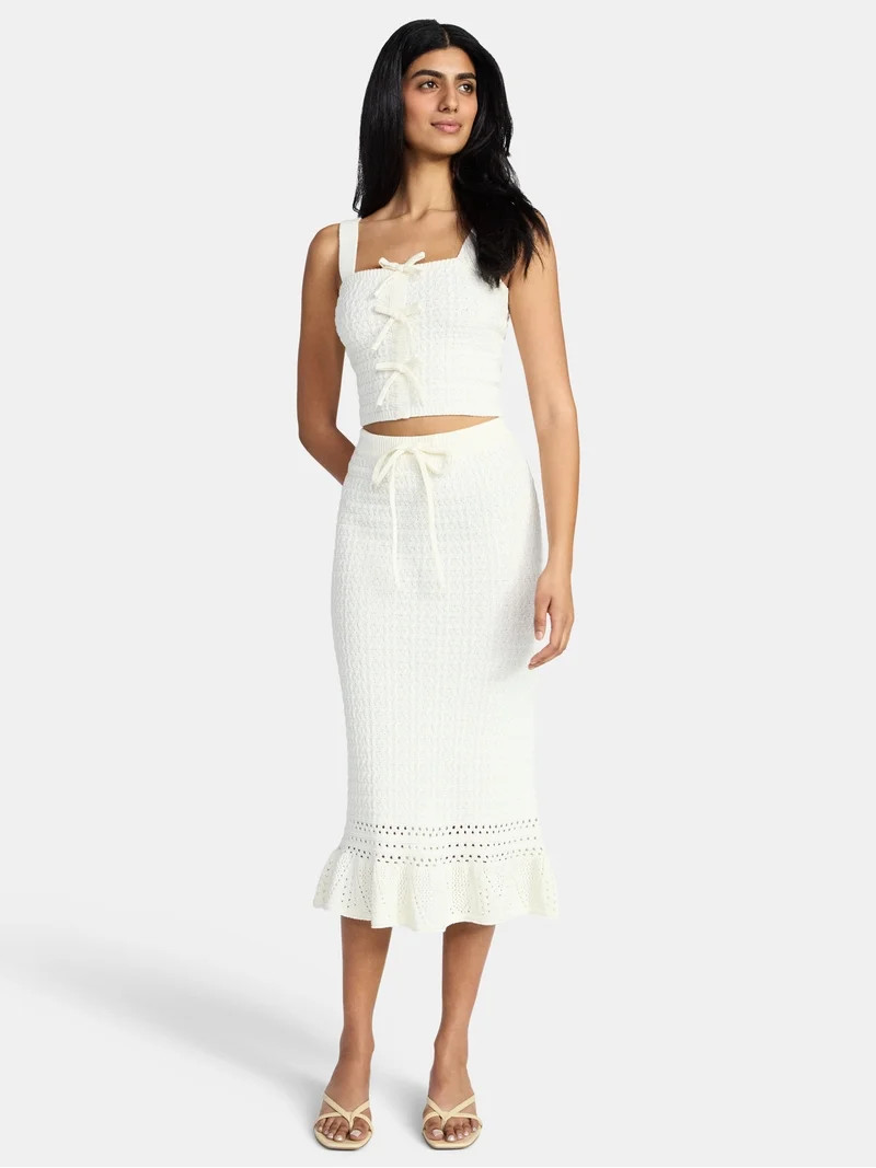 Madden NYC Women's Crochet Tank Top and Skirt Set, 2-Piece, Sizes XXS-XXL | Walmart (US)