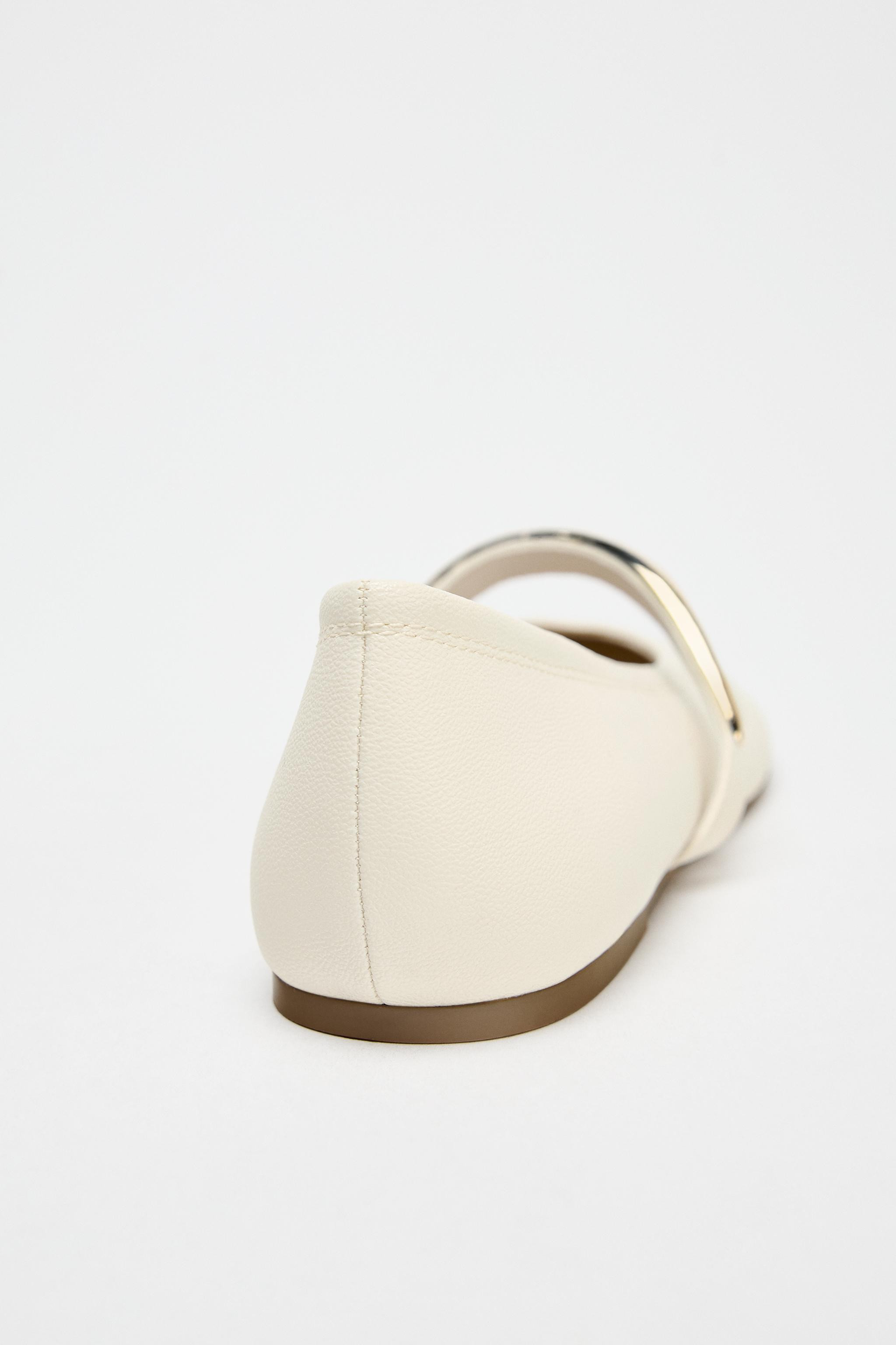 METAL STRAP BALLET FLATS | Zara US