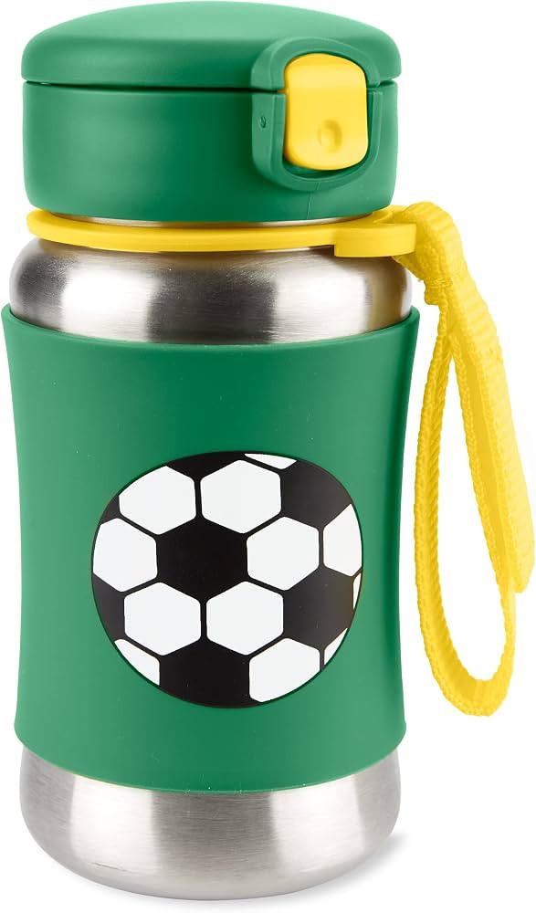 Skip Hop Toddler Sippy Cup with Straw, Sparks Stainless Steel Straw Bottle, Soccer | Amazon (US)