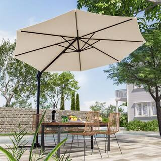 JOYESERY 10 ft. Cantilever Patio Umbrella with Cross Base, Outdoor Offset Hanging 360-Degree in S... | The Home Depot