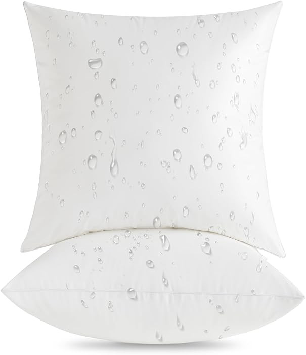 Oubonun 18 x 18 Outdoor Pillow Inserts (Pack of 2) - Square Waterproof Throw Pillow - Decorative ... | Amazon (US)