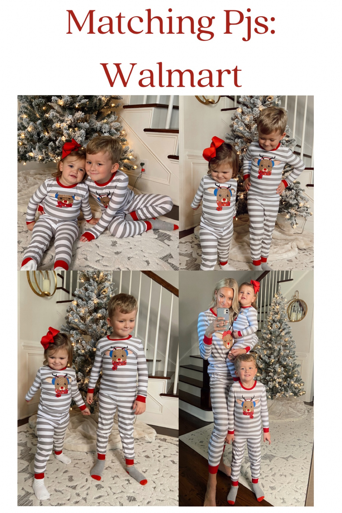 Jolly Jammies Classic Heritage Christmas Print Matching Family Christmas Pajama  Set 