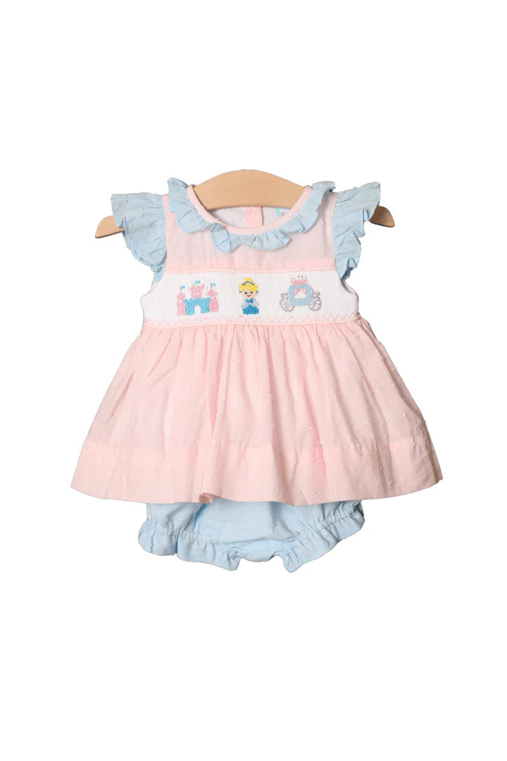 Smocked Princess Castle Swiss Dot Bloomer Set | The Smocked Flamingo