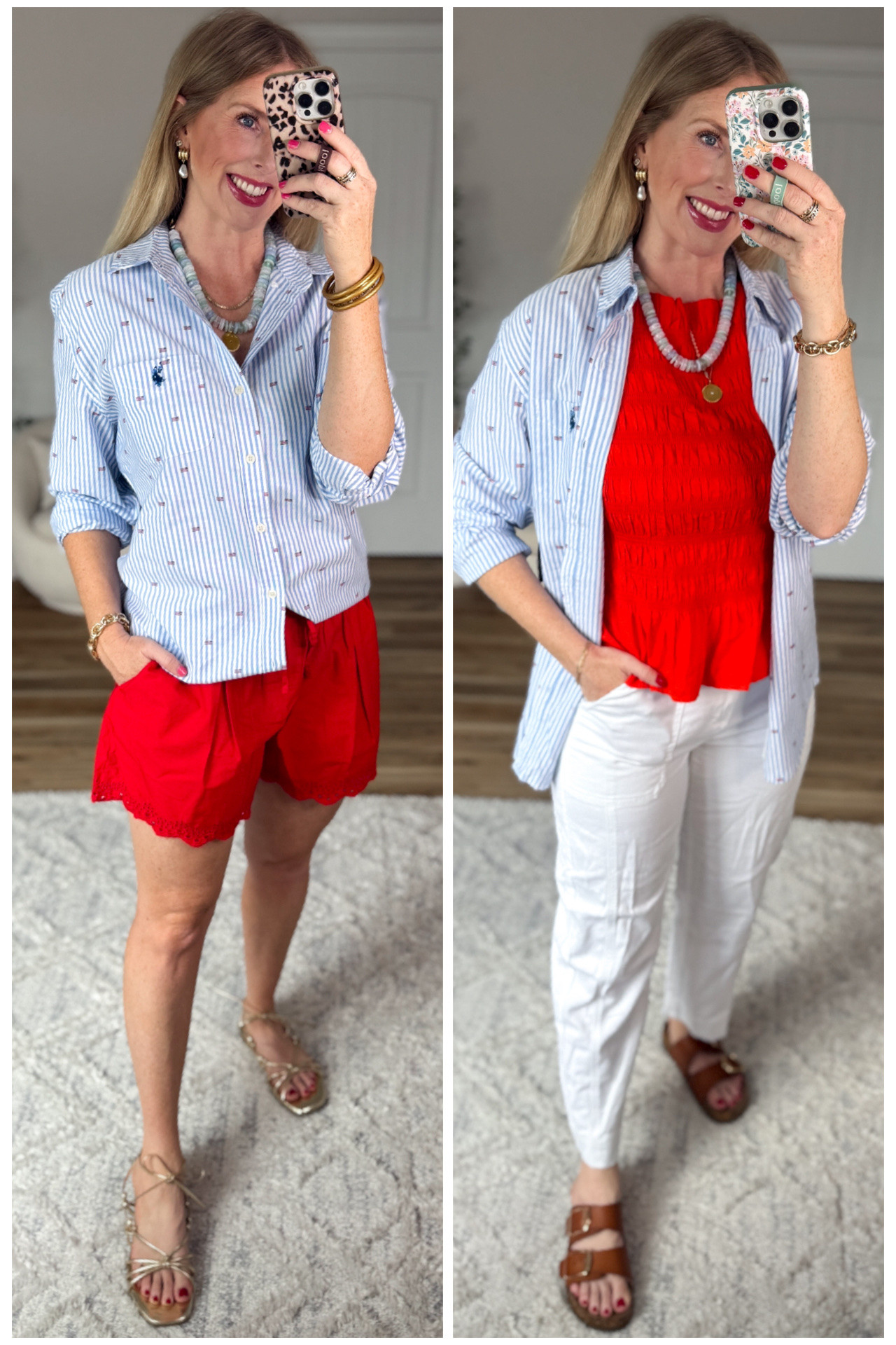 2 ways to wear this button up with flags

#LTKootd