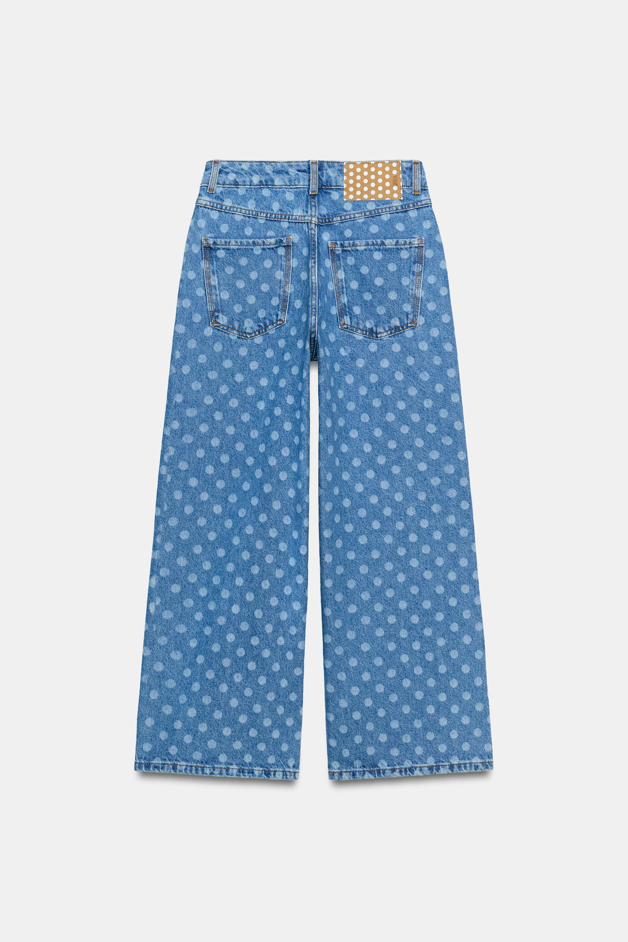 Z1975 HIGH RISE POLKA DOT CULOTTE JEANS | Zara US