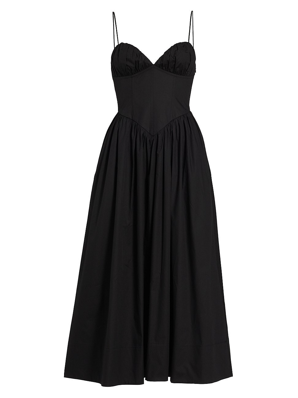 Women's Carmine Corset Cotton Midi-Dress - Jet Black - Size XL | Saks Fifth Avenue