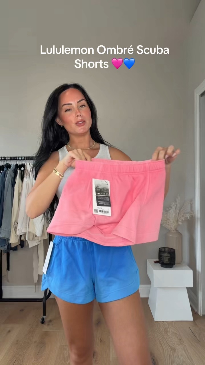 These new lululemon ombré scuba shorts will be the perfect comfy shorts for spring and summer! 🩷💙 I will have these on my LTK. 

My sizing 5’7, 145lbs, 32dd

@lululemon 