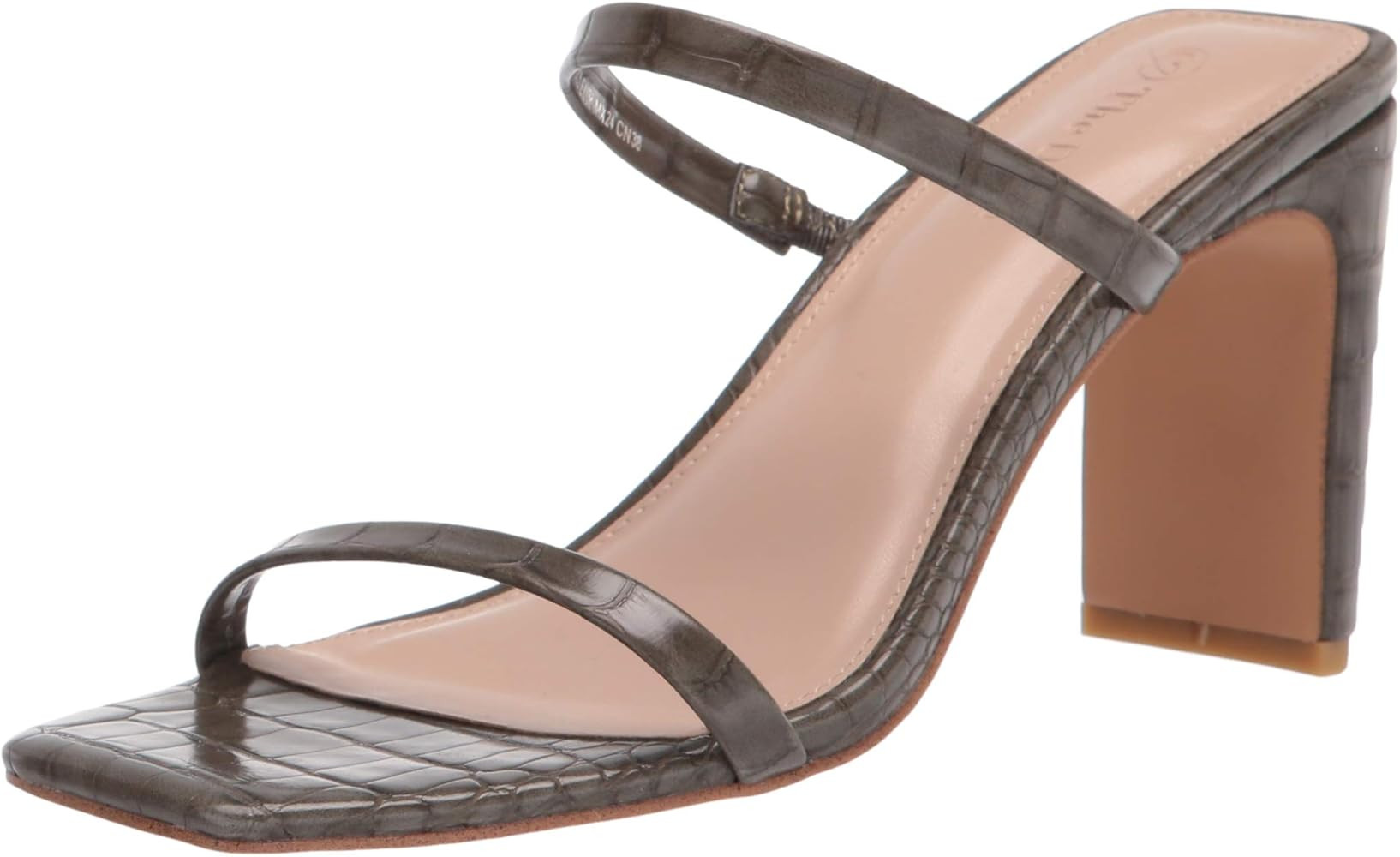 The Drop Women's Avery Square Toe Two Strap High Heeled Sandal | Amazon (US)