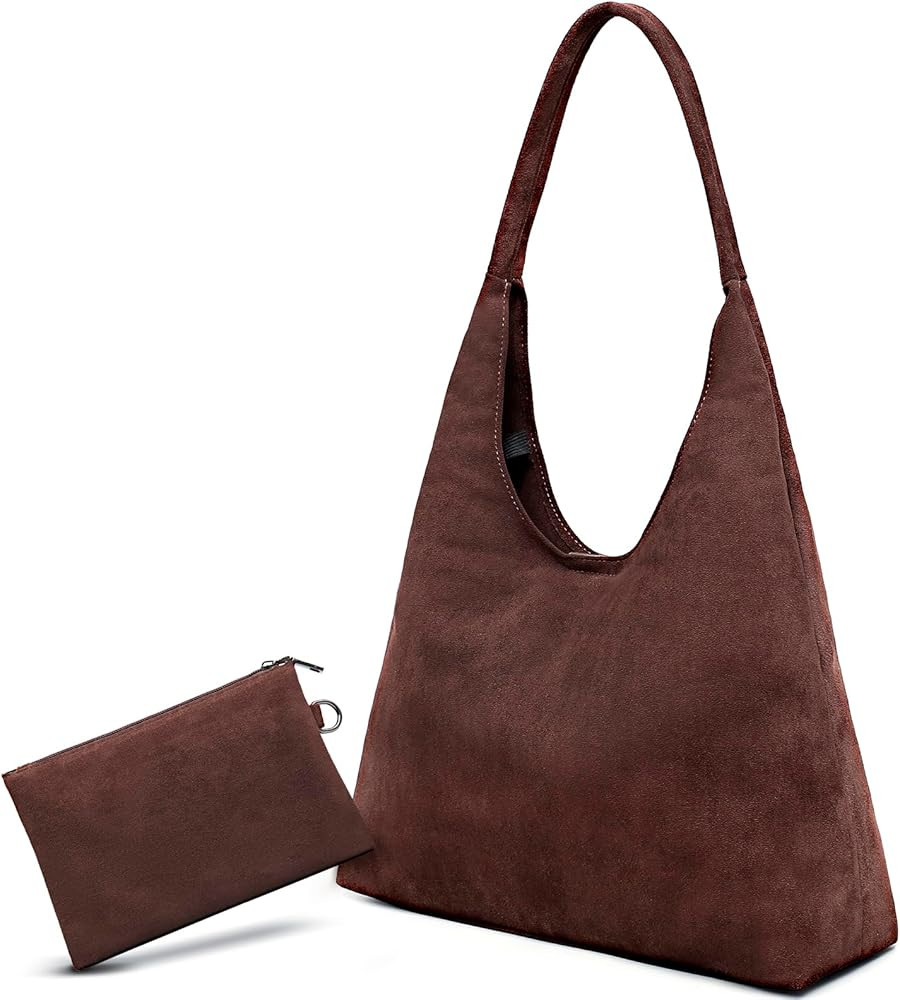 Hobo Bags for Women Retro Vegan Leather Slouchy Tote Shoulder Purses Handbag with A Small Purse | Amazon (US)