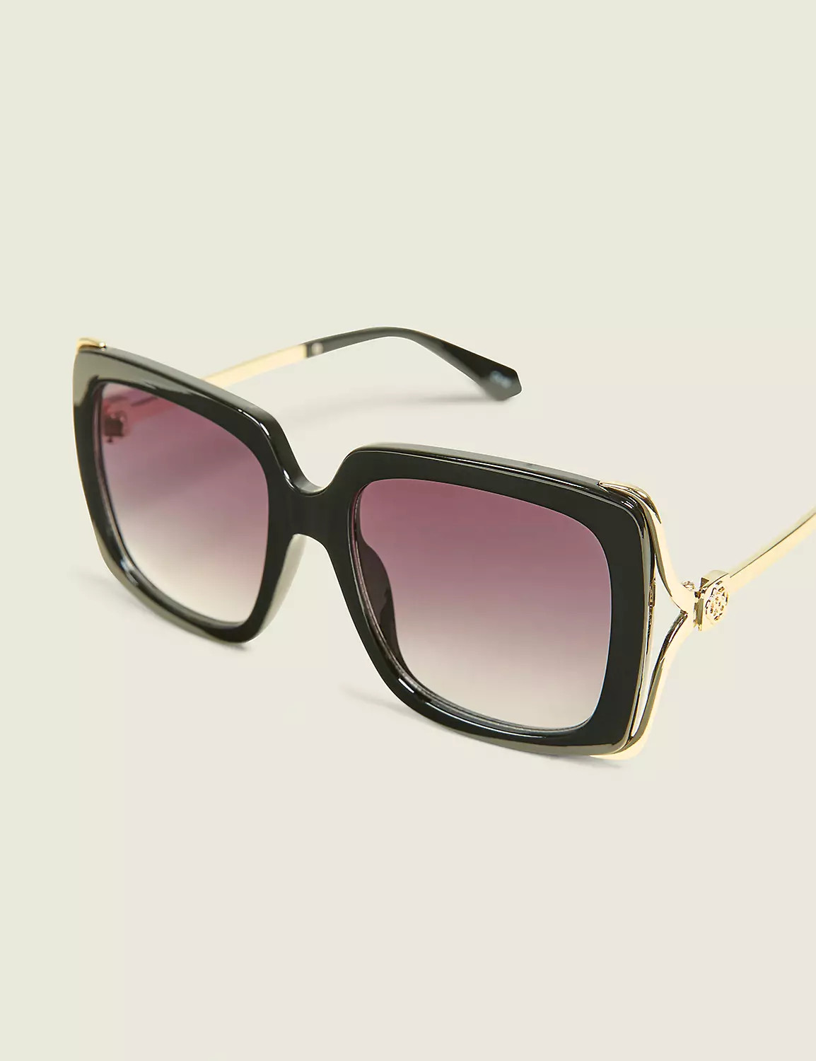 Black Side-Detail Square Sunglasses | Lane Bryant (US)