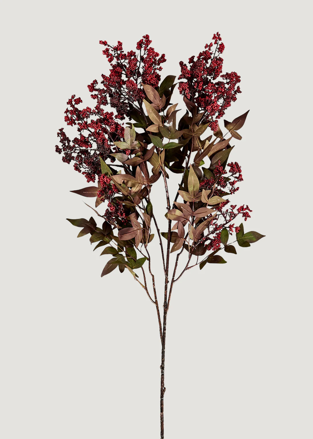 Red Burgundy Fake Nandina Berry Branch - 45" | Afloral