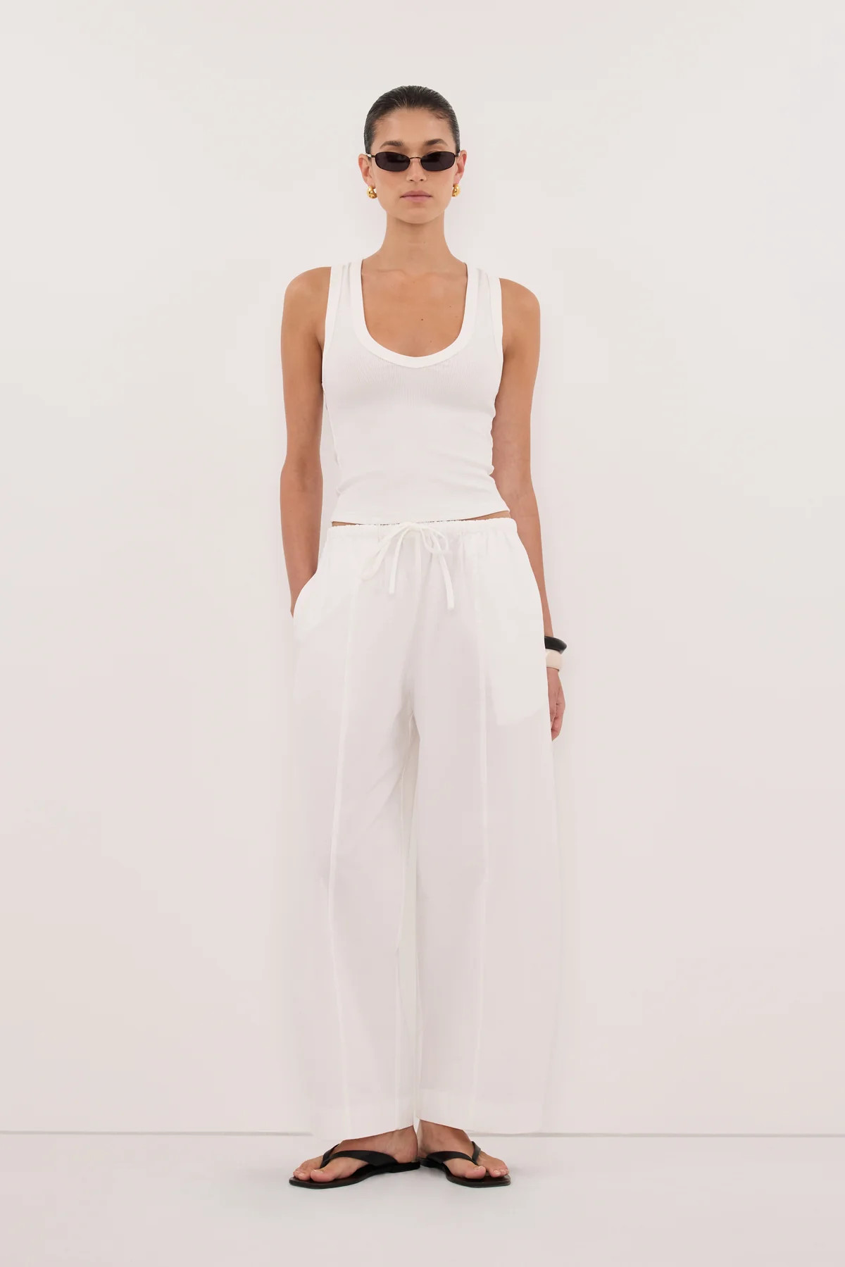 SCOUT WHITE POPLIN BARREL PANT | DISSH