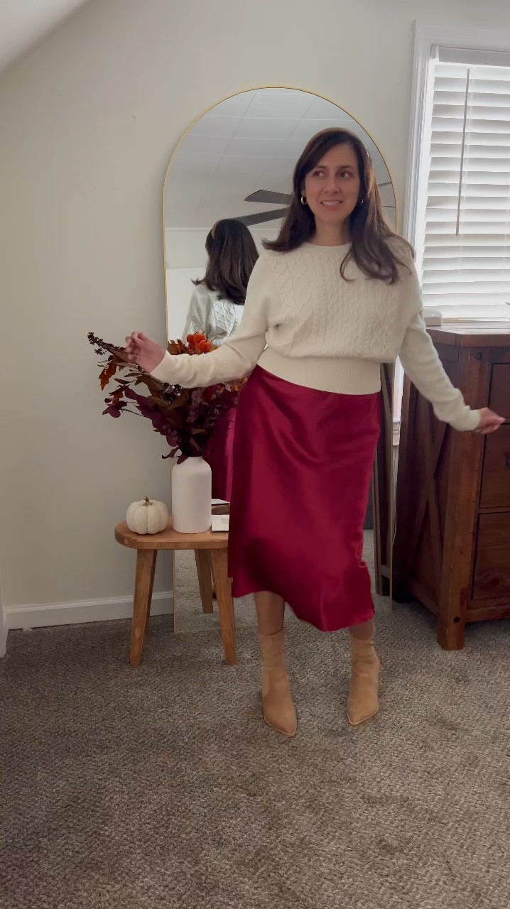 Wine red midi skirt finds for fall and the upcoming holidays, fall fashion, trends, Amazon shopping 

#LTKStyleTip #LTKSeasonal #LTKOver40