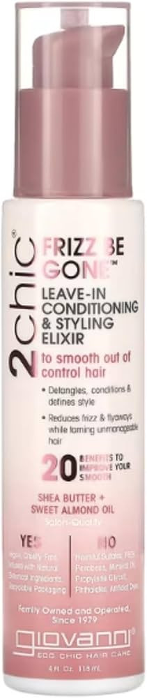 GIOVANNI 2chic Leave-In Conditioning Styling Elixir - Anti-Frizz Natural Hair Smoothing Formula w... | Amazon (US)