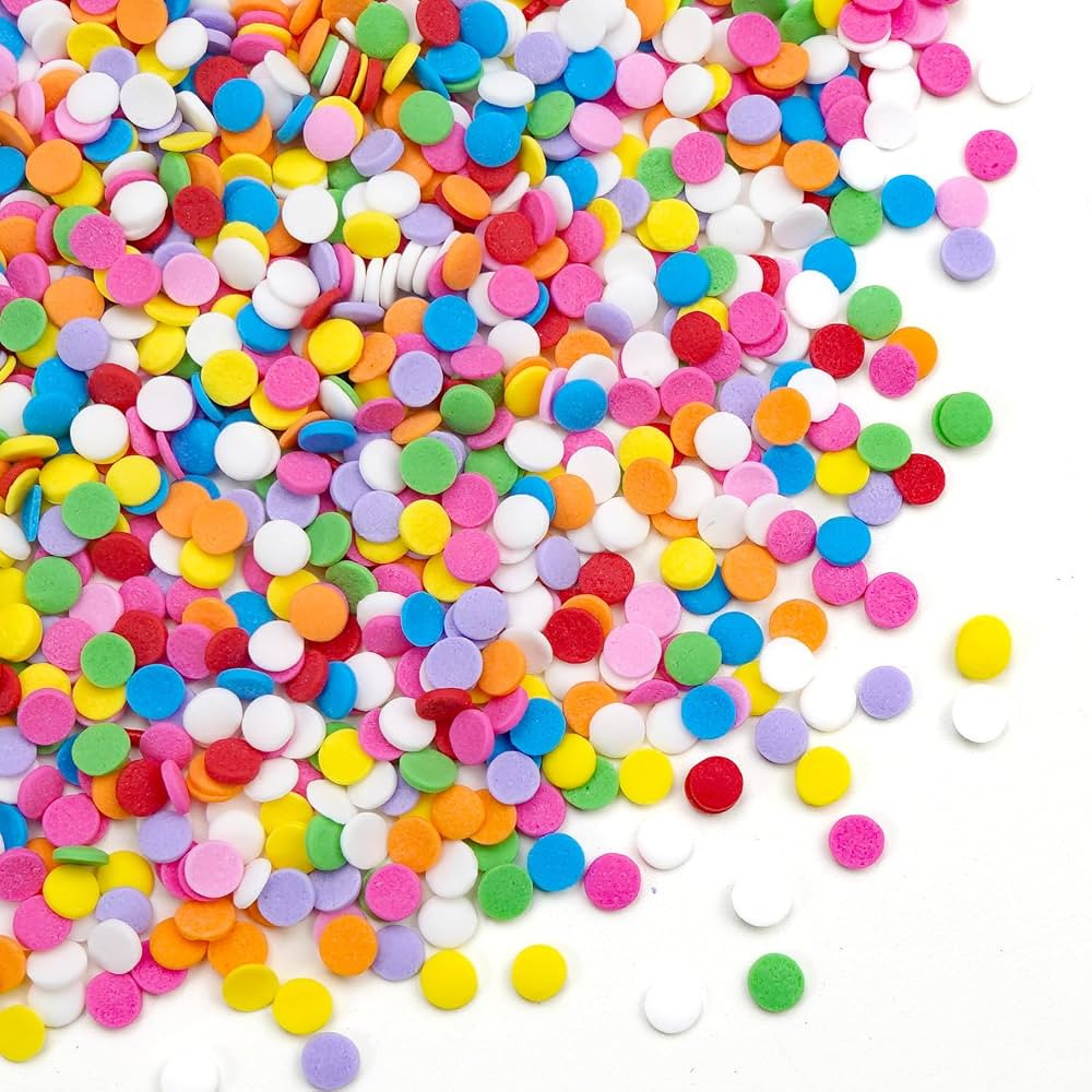 Rainbow Round Sprinkles, Birthday Confetti Edible Cake Decorations, Round Sprinkles For Cupcake, ... | Amazon (US)