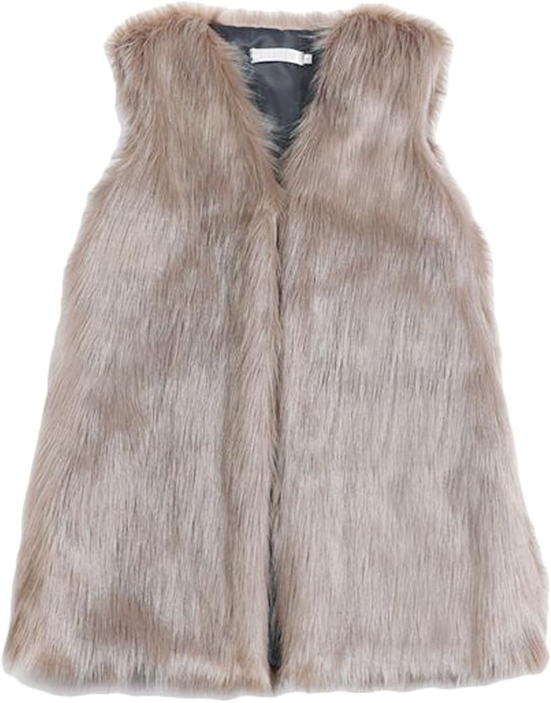Women's Faux Fur Vest Coat Sleeveless Jacket | Amazon (US)