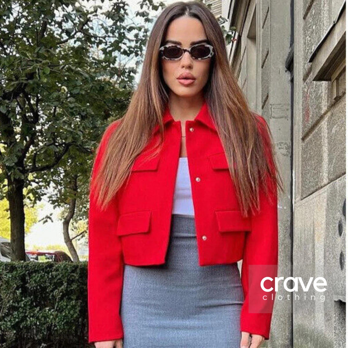 ZARA Red Cropped Flap Blazer : 8524/600 : ALL SIZES  | eBay | eBay US