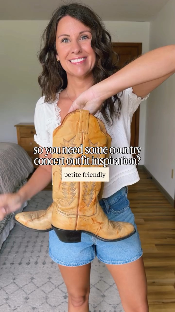 Our favorite type of date night is a country concert🤠🎶 we always have the best time! We’re going to two concerts this summer and I’ll definitely be wearing something like this🥰 I’m super excited because we weren’t able to go to any last year! Are you going to any concerts this year?🎶

4 Country Concert outfits🤠🎶👢
My cowboy boots are from eBay, linked some similar ones (check eBay for cute secondhand ones!)

Outfit 1: xs in my white top and 24/00 in my denim shorts (dream blue wash). 

Outfit 2: xs petite in my little black dress

Outfit 3: small in my tank, small in my flannel, and 00 in my denim shorts (medium wash). 

Outfit 4: small in my tee shirt, 00 in my denim shorts (medium wash).

#countryconcertoutfits #petitestyle #countryconcertoutfitinnspo #whattoweartoacountryconcert

#LTKgrwm #LTKootd #LTKPetite